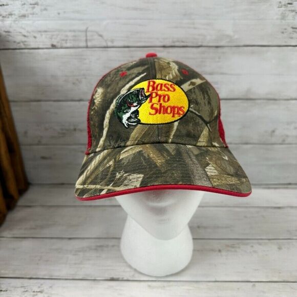 Bass‎ Pro Shops Realtree Camo Camouflage Hat Red Adult Adjustable Ball Cap - Picture 1 of 7